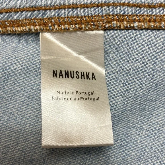 Nanushka Denim Mora Wash 80’s Style Belted Dress Women’s size M - Picture 7 of 14